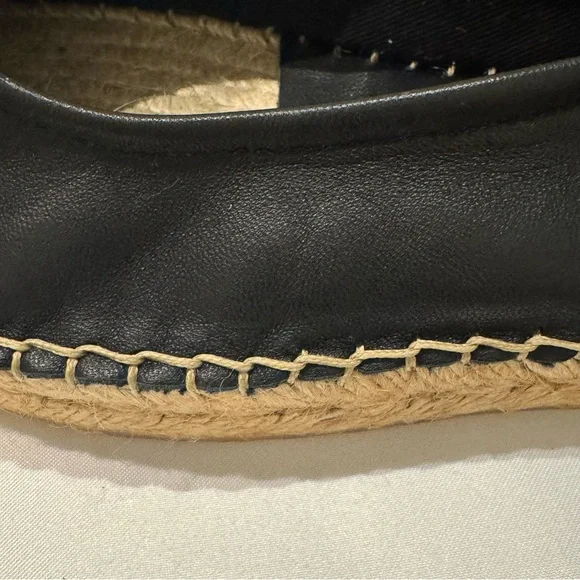 Free People Mason Espadrille Ballet Flats Black Leather Ankle Strap Size US 8.5 - Picture 10 of 10